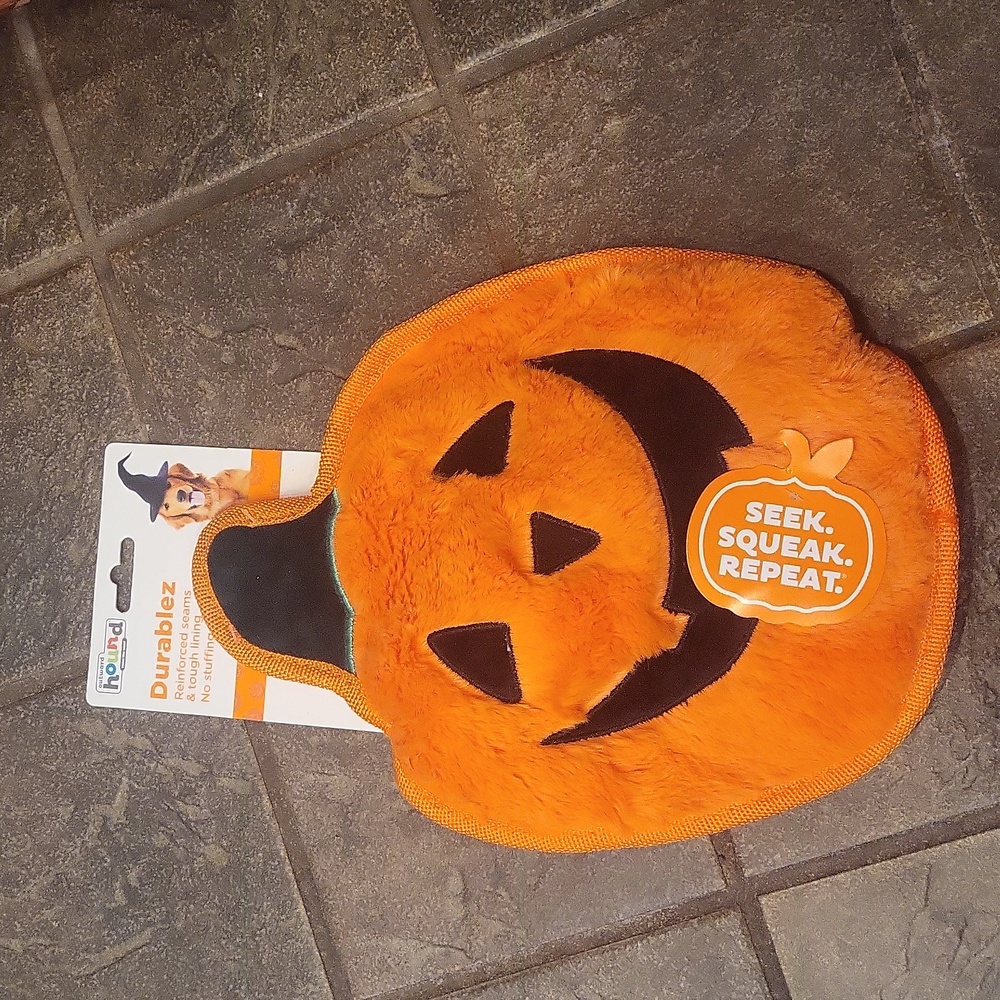 Dog toy pumpkin